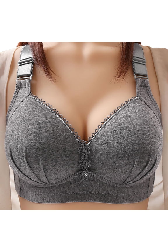 Bras for Women,Women's Front Closure Full Coverage Breathable Bra Padded Push Up Bras Wireless Everyday Bra D, 40