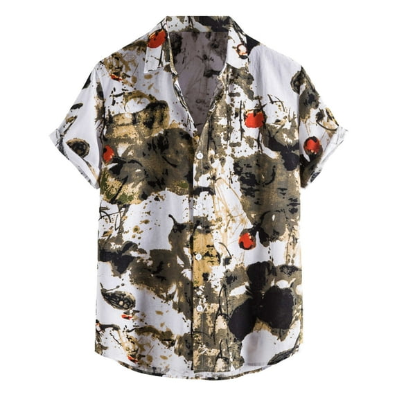 Pimfylm Button Down Shirts For Men Men's Short Sleeve Tee Dark Gray M