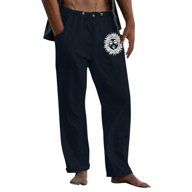 Pimfylm Cargo Pants For Men Men s No Iron Khaki Classic Fit Expandable Waist Flat Front Pant Dark Blue Large