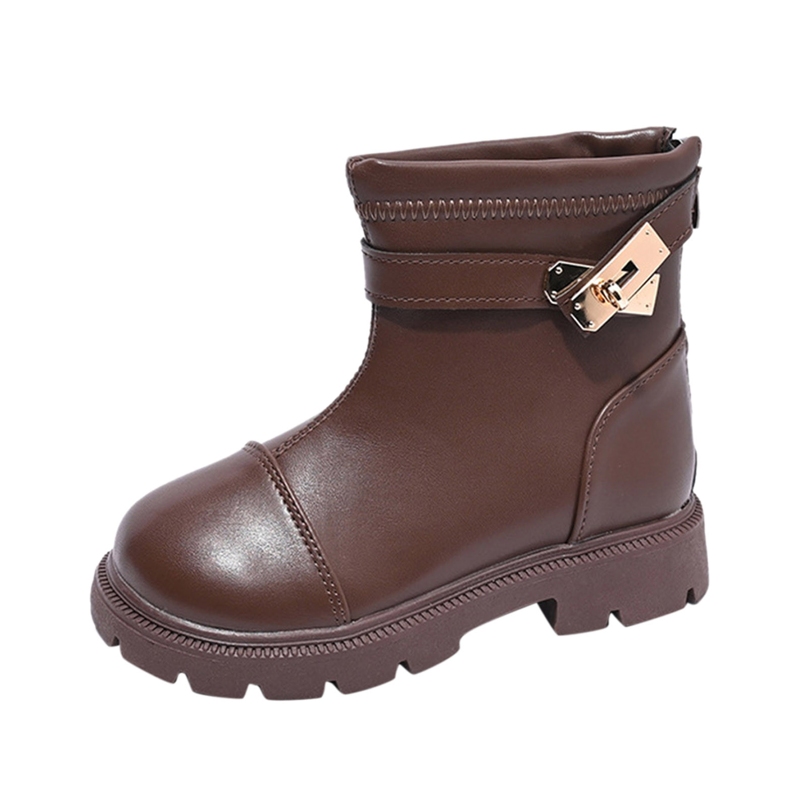 Pimfylm Children Leather Boots Fashionable Versatile Comfortable Little