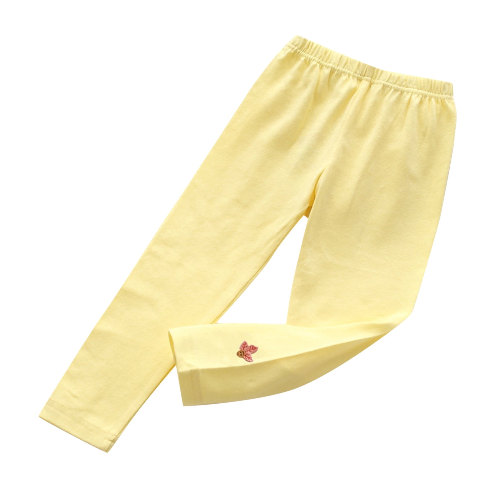 Pimfylm Cotton Toddler Baby Boy Girl Basic Plain Sweatpants Comfy Cotton  Pants Yellow 4-5 Years 