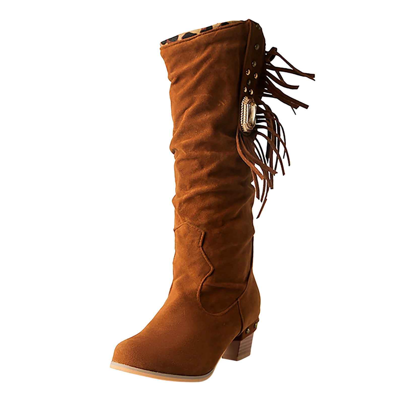 Pimfylm Cowgirl Boots Women Western Boots Side Zipper Buckle Strap