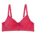 thumbnail image 1 of Pimfylm Everyday Bras Comfort Breathable Soft Cup Wireless Front Close Bras of Women(Red,36), 1 of 7