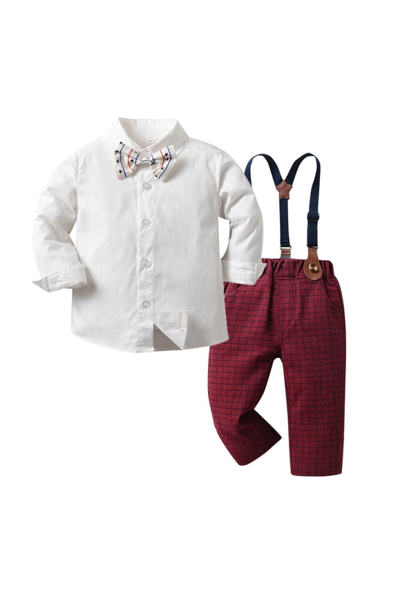 Formal Suits for Boys Baby Boy Wedding Dress Suits Formal Baby Boy Outfits Gentleman Clothes Toddler Boys Suit Shirt,Pants,Bow Tie 2PCS B,Size for 2-3 Years