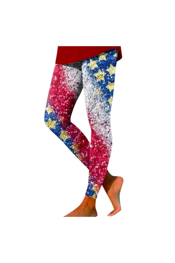 Fourth of July for 4th of July Leggings Pants for Yoga Running Pilates Gym Yoga Pants Tights Compression Women(Silver,XXL)