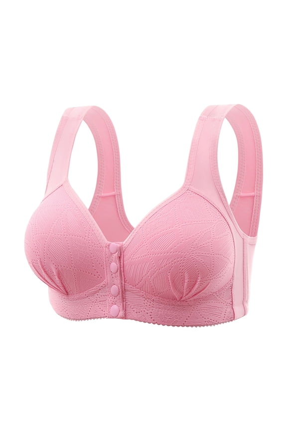 Front Close Bra, Plus Size Bras for Women, Women's Plus Size Comfortable Easy Close(Pink,44)