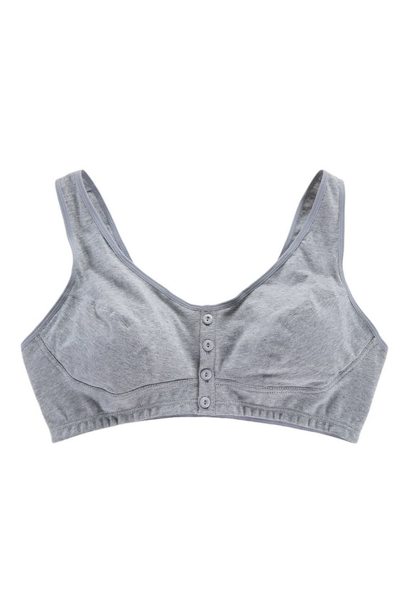 Front Close Bra T Back Plus Size Seamless Unlined Bra for Large Bust Bras for Women(Grey,85)
