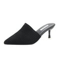 thumbnail image 1 of Pimfylm Gold Heels Pointed Toe Low Heels Pump Shoes Black 9, 1 of 4