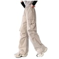 thumbnail image 1 of Pimfylm Kids Pants Girl Sweatpants Cargo Toddler Baby Girl Fall Pants Active Jogger Casual Athletic Trousers Solid Color Pocket Elastic Waist Harem Bottoms Beige,Size for 11-12 Years, 1 of 5