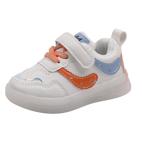 Pimfylm Light Up Soccer Shoes Boy Light-Up Shoes for Kids, Athletic Basketball Sneakers for Boys & Girls – High-Tops with Bright Flashing Lights for Toddlers Orange,Size for US 9