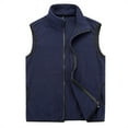 thumbnail image 1 of Pimfylm Men's Cotton Vest Fall Winter Casual Vest for Men Polar Fleece Zipper Solid Color Pocket Tops, 1 of 4