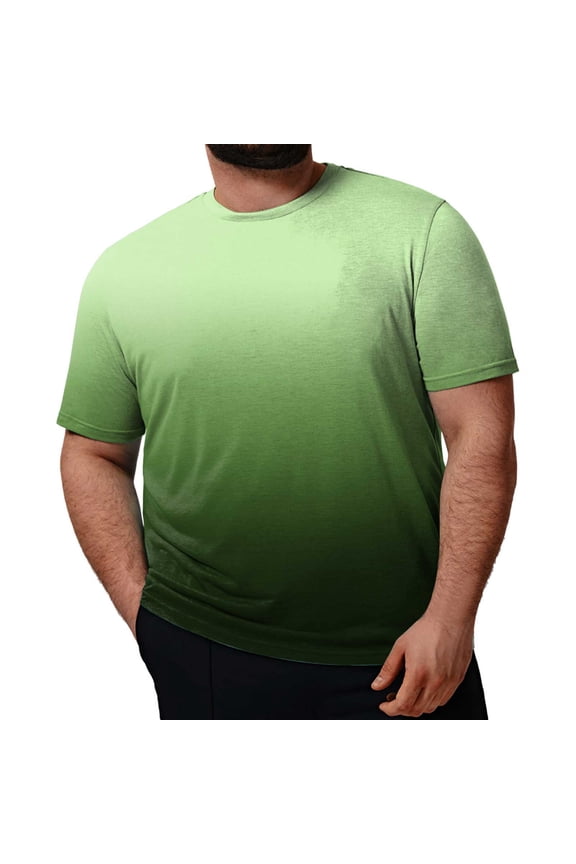 Mens Big and Tall T Shirts Men's Comfort Cotton Short Sleeve T-Shirt Green 4X-Large