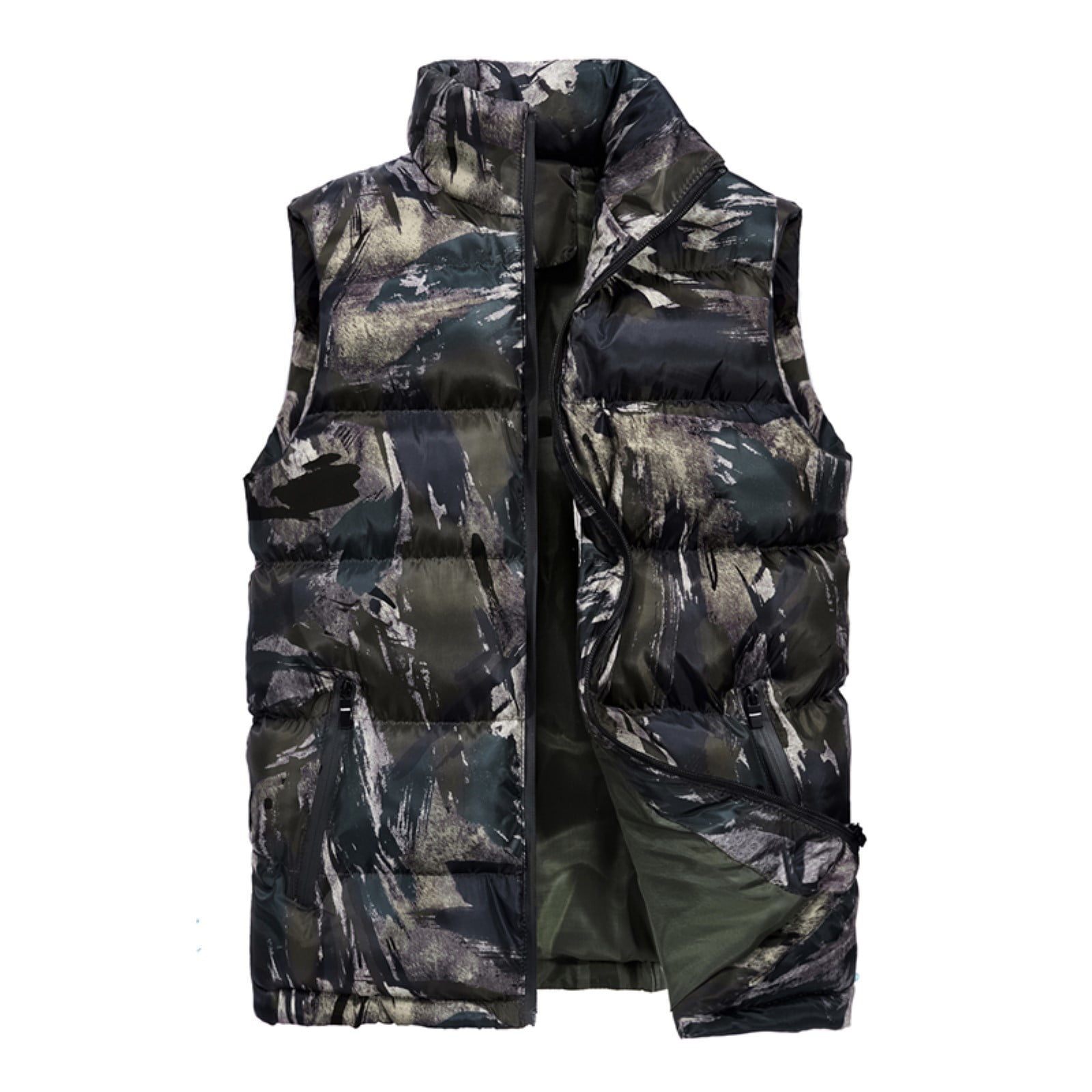 Pimfylm Mens Down Vest Fall Winter Fashion Stand Neck Vest for Men
