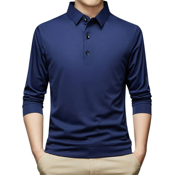Pimfylm Mens Polo Shirts Short Sleeve Men's Classic Fit Short Sleeve Dual Tipped Collar Polo Shirt Navy XX-Large