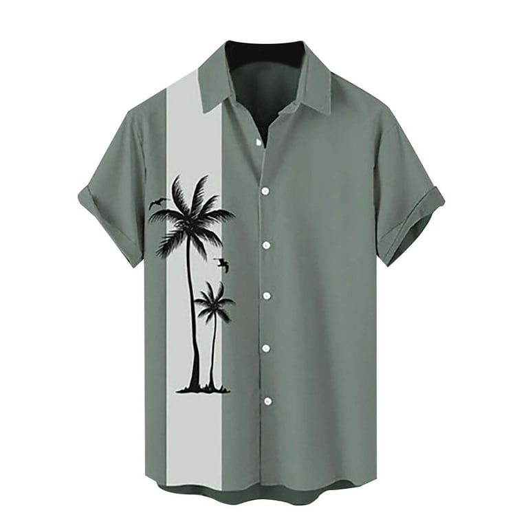 Pimfylm Mens Shirts Men Casual Cotton Linen T Shirt Short Sleeve Beach Lace  Up Hippie Shirt Mint Green M 