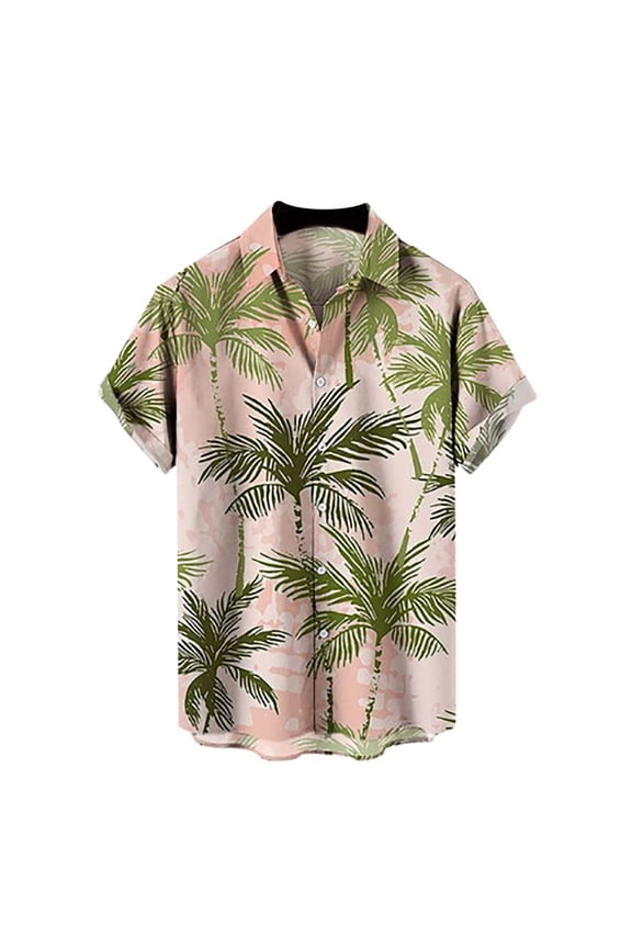 Mens Shirts Short Sleeve Cotton Urban Streetwear Graphic Hoodie Tee Shirts Pink 2XL