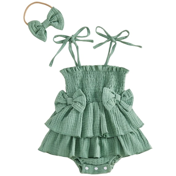 Pimfylm Newborn Romper Baby Girl Newborn Baby Girl Clothes Baby Girl One Piece Romper Fall Winter Long Sleeve with Hat Sets Cute Infant Outfits Green,Size for 0-3 Months