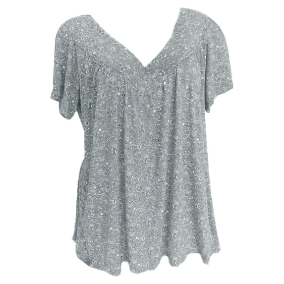 Pimfylm Plus Size Blouses Cotton Women'S Shirts And Blouses Grey L