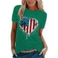 thumbnail image 1 of Pimfylm Plus Size Women 4th of July Shirts Graphic Tees American Flag Tops(Green,M), 1 of 4