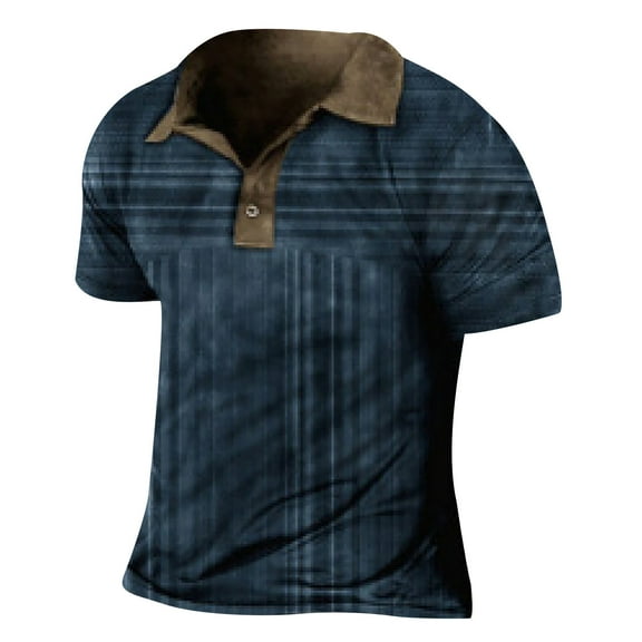 Pimfylm Polo Shirts For Men Men's Short Sleeve Solid Stretch Cotton Pique Polo Shirt Dark Blue 5X-Large