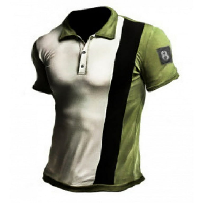 Pimfylm Polo Shirts For Men Men's Short Sleeve Solid Stretch Cotton Pique  Polo Shirt Green 5X-Large 
