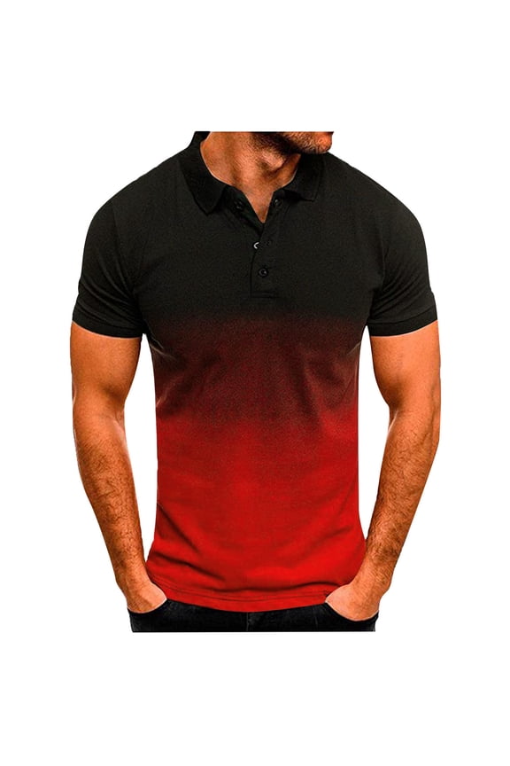 Polo Shirts for Men Men's Big Short-Sleeve Polo Shirt Red Medium