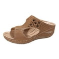 thumbnail image 1 of Pimfylm Sandals Women Sofft Sandals For Women Sandals For Women Casual Summer Brown 37, 1 of 4
