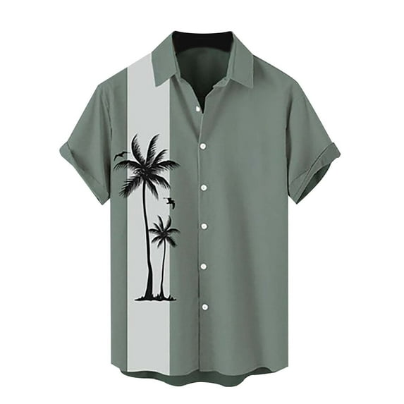Pimfylm Summer Shirts For Men 2023 Trendy Men's Heavyweight Crew Neck Short Sleeve Tee Mint Green 2XL