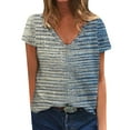 thumbnail image 1 of Pimfylm Summer Women Shirt Women's Fashion Casual Plus Size Pullover V Neck T-Shirt Tops(G,S), 1 of 4
