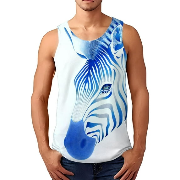 Pimfylm Tank Top For Men Men's One and Only Graphic Tank Top Blue 3X-Large