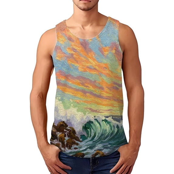 Pimfylm Tank Top For Men Men's One and Only Graphic Tank Top Yellow Medium