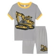 thumbnail image 1 of Pimfylm Toddler Baby Boy Clothes Kids Summer Size 6T 7T Boys Comfortable Short Sleeved 2pcs Set With Cute Cartoon Pattern Size for 6-7 Years,Yellow, 1 of 2