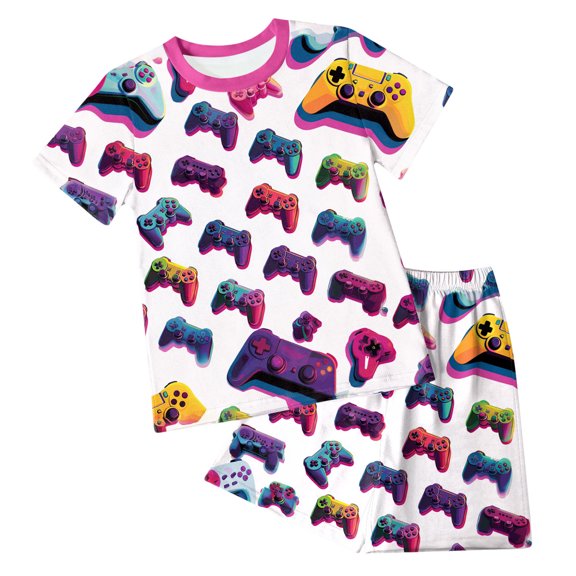 Pimfylm Toddler Baby Boy Summer Outfit,Cutest Outfits Boys Set Short Sleeve Shorts Comfortable Breathable Printed Design Two Piece Set