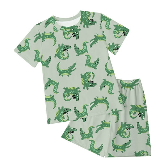 Pimfylm Toddler Baby Boy Summer Outfit,Gab Boys Boys Comfortable And Breathable Solid Short Sleeved Twopiece Set