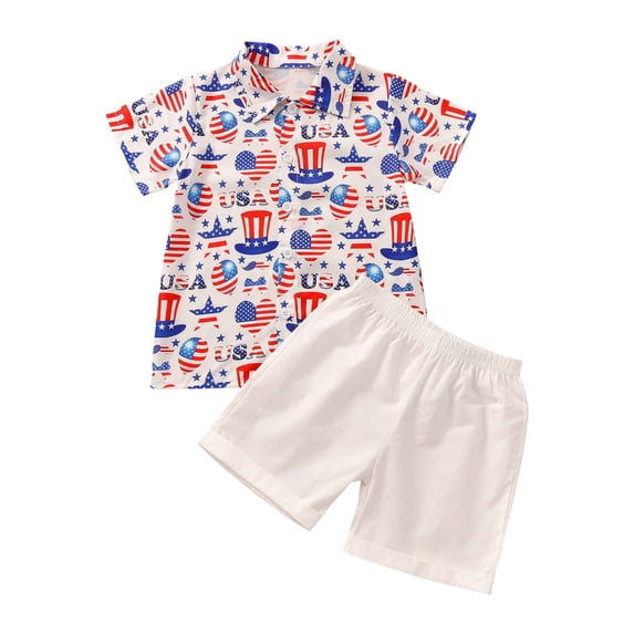 Pimfylm Toddler Baby Boy Summer Outfit,Girls Pants And Jacket Boys Summer Casual And Comfortable Short Sleeved Shorts Twopiece Set