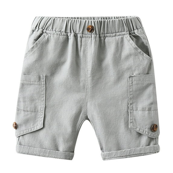 Pimfylm Toddler Baby Single and Toddler Boys Pull on Cargo Shorts Grey 3-4 Years