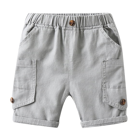 Pimfylm Toddler Baby Single and Toddler Boys Pull on Cargo Shorts Grey 5-6 Years