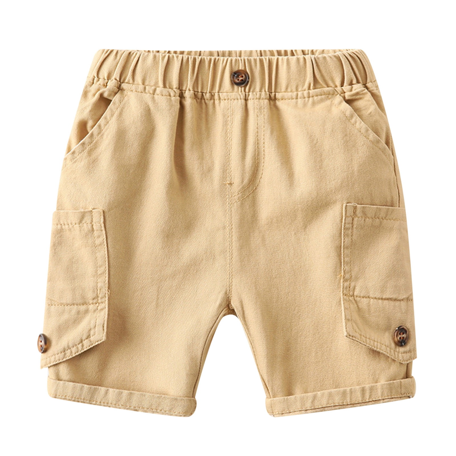 DONDUP KIDS logo-plaque plain shorts - Brown
