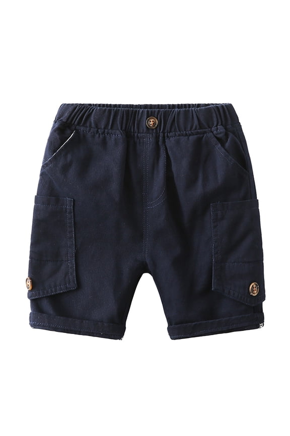 Toddler Baby Single and Toddler Boys Pull on Cargo Shorts Navy 1-2 Years
