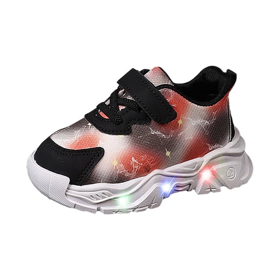 Pimfylm Toddler Boy Running Shoes Light Up Toddler Light Up Shoes Boys Girls LED Flashing Cartoon Lightweight Breathable Mesh Comfortable Running Sneakers for Little Kid Black,Size for US 8