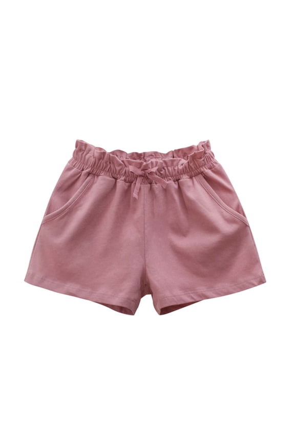 Toddler Girl Bloomer Shorts Baby Bloomers for Toddler Girl Boy Ruffle Diaper Covers Newborn Infant Cotton Linen Cute Loose Harem Shorts Underwear Pink,Size for 3-4 Years