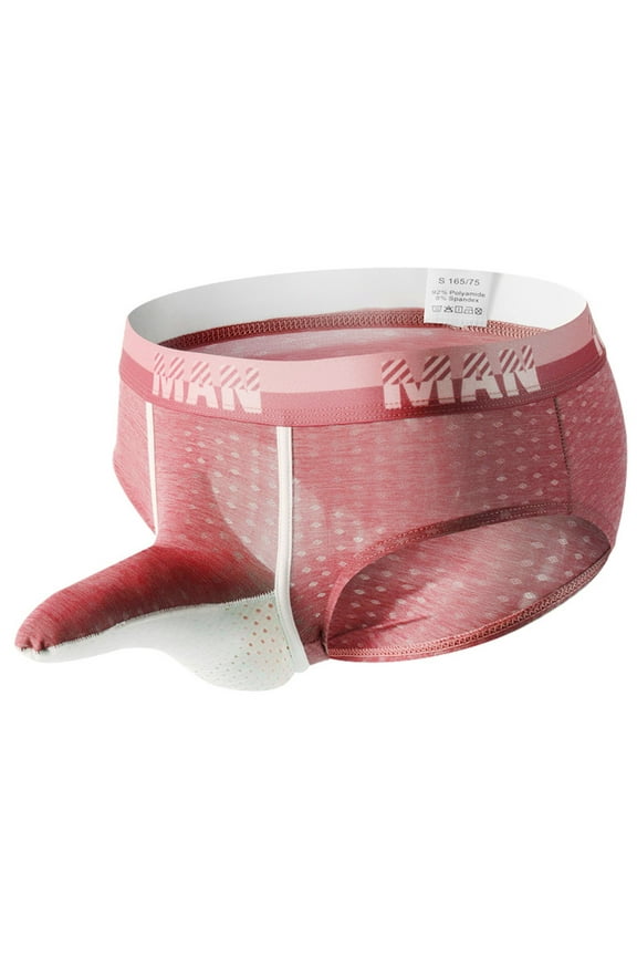 Underwear For Men Pack Boxer Briefs Men's Underwear Moisture-Wicking Bamboo Rayon Silky Soft Dual Pouch Briefs Red Large