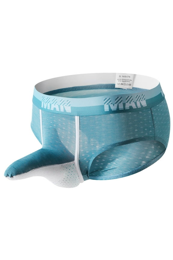 Underwear For Men Pack Boxer Briefs Men's Underwear Moisture-Wicking Bamboo Rayon Silky Soft Dual Pouch Briefs Sky Blue Medium