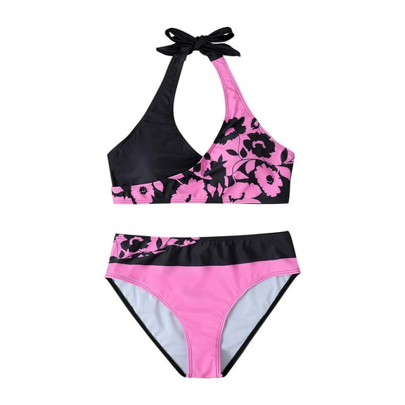 Pimfylm Women Bikini Set High Waisted Bathing Suits Two Piece Swimsuit Bikini Swimwear(Pink,XL)