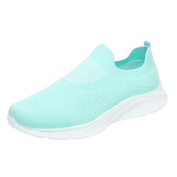 Pimfylm Women Loafers Women Casual Slip On Loafers Breathable Knit Walking Shoes Lightweight Sneakers Mint Green 8