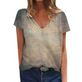 thumbnail image 1 of Pimfylm Women Summer T Shirts Short Sleeve V Neck Summer 2024 Trendy Tee Tops(J,S), 1 of 4