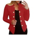 thumbnail image 1 of Pimfylm Blazers for Women Business Casual Lightweight Open Front Plus Size Notch Collar Long Sleeve Cardigan Suit Jackets Red, XXXXL, 1 of 5