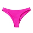 thumbnail image 1 of Pimfylm Women Thong Bikini Bottoms G String Women's Bikini Bottoms High Cut Swimsuit Bottom Solid Color Mid Waist Swim Bottoms Size for S,Hot Pink, 1 of 5