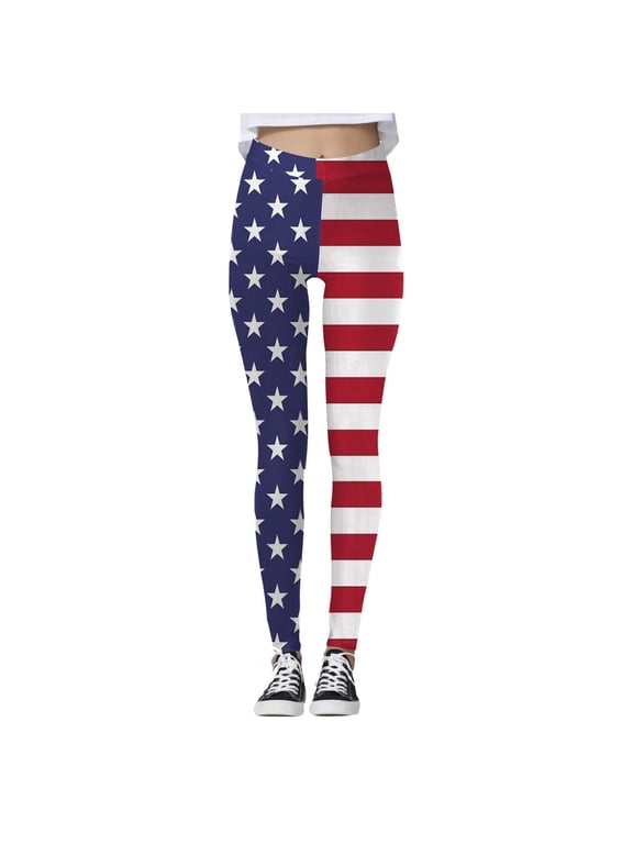 Women Yoga Pants Capri for American 4Th of July Print Leggings Pants for Running Pilates Gym Yoga Pants Tights Compression(White,XXL)