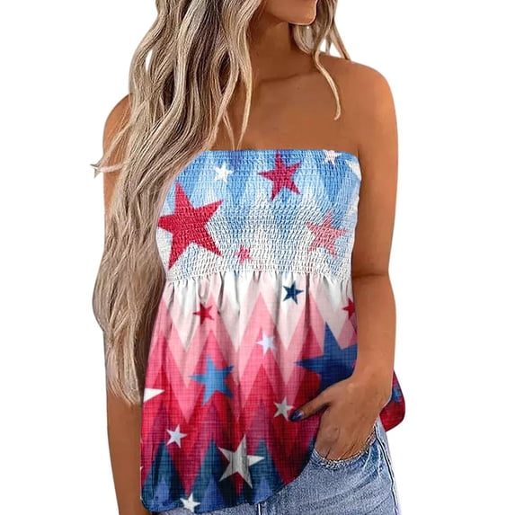 Pimfylm Women's 4th of July Sleeveless Tank Tops Summer Patriotic Shirts American Flag Graphic Tees Vest Womens(Red,XL)